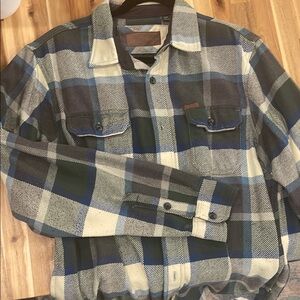 Orvis Blue Plaid Flannel Shirt